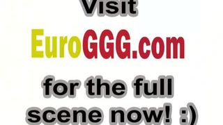 Euro blonde babe gets pissed on and gang banged