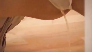 European girl peeing in white panties