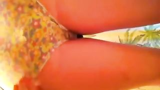 Shitting in floral panties