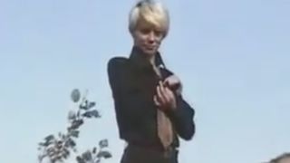 Kinky guys pissing on brunette hottie