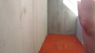 Chubby girl shitting in a potty