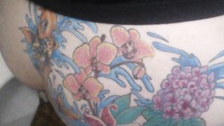 Monster shit from her tattooed ass