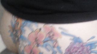 Monster shit from her tattooed ass