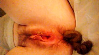 Creampied girl shitting on floor