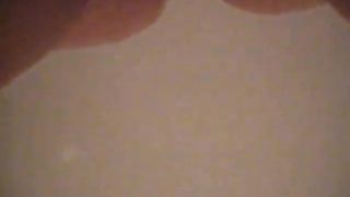 Fat girl peeing over toilet