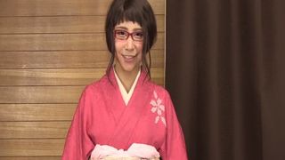Beautiful Geisha shitting in public bathroom