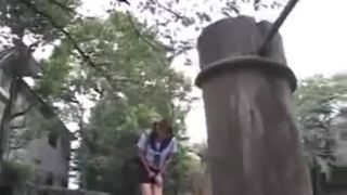 Japanese girl shitting in her swimsuit