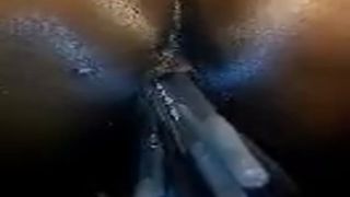 Black girl shitting in close up