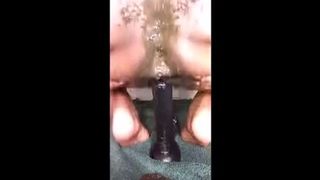 Riding a dildo while pooping