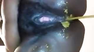 Ebony girl shitting