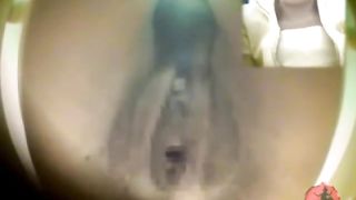 Spying on a hairy babe shitting