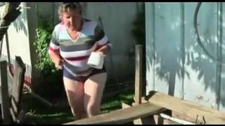 Creamy shit in garden