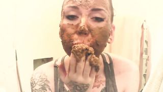 Shit mask for brunette teen