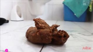 Huge pile of shit from brunette beauty