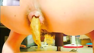 Chinese girl shitting in close up