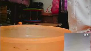 Chinese babe pooping on webcam