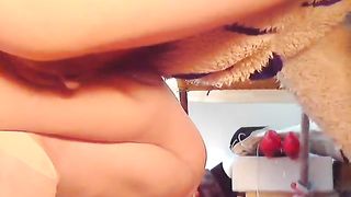 Amateur girl shitting in a bucket