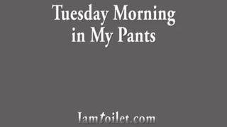 Teen shitting in white pants