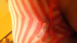 Huge turd dropped in stripped panties