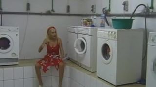 Blonde wife peeing after fingering her cunt