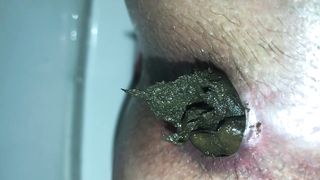 Hot brunette close up poop