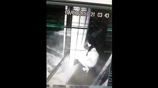 Girl caught pooping in the elevator