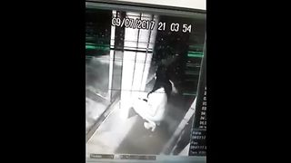 Girl caught pooping in the elevator