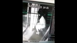 Girl caught pooping in the elevator