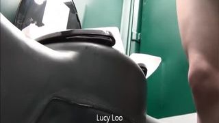 Fat girl caught shitting in public bathroom