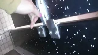 Granny pooping in toilet