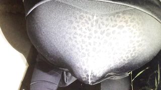 Messing my leggings and panties.
