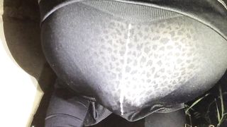 Messing my leggings and panties.