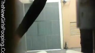 Amateur girl pooping over toilet