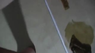 nasty blonde slut tastes her own shit