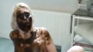 Blonde babe getting face fucked