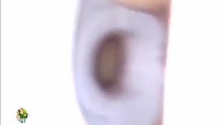 Creampied babe shitting in close up