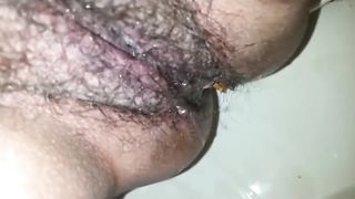 Mexican girl pooping in toilet