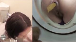 Japanese babe shitting