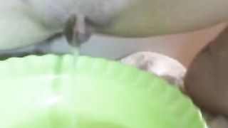 Cam whore peeing on bedroom floor