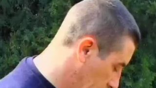 Rubbing shit on her naked body