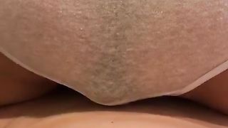 Girlfriend shitting in grey panties