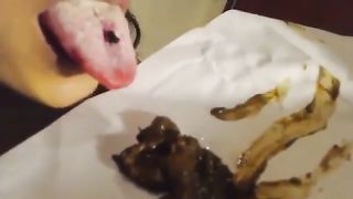 College teen eating her own poop