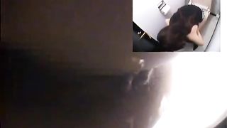 Hot brunette shitting