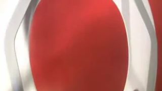 Fit babe using a homemade toilet