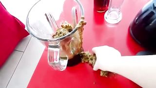 Drinking a mix of vodka and shit