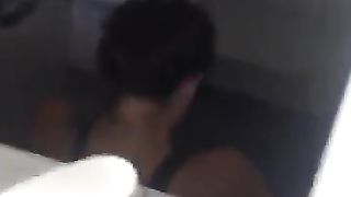 Spying on hot milf that's shitting