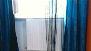 Tattooed girl masturbating while shitting