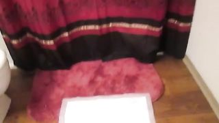 Sexy college girl shitting on her knees