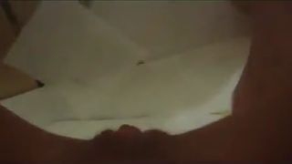 Shaved girl shitting