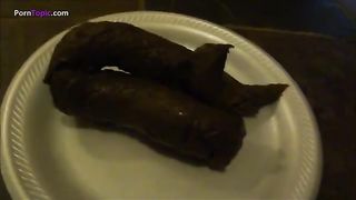 Sexy brunette shitting at midnight